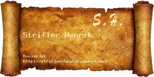 Strifler Henrik névjegykártya
